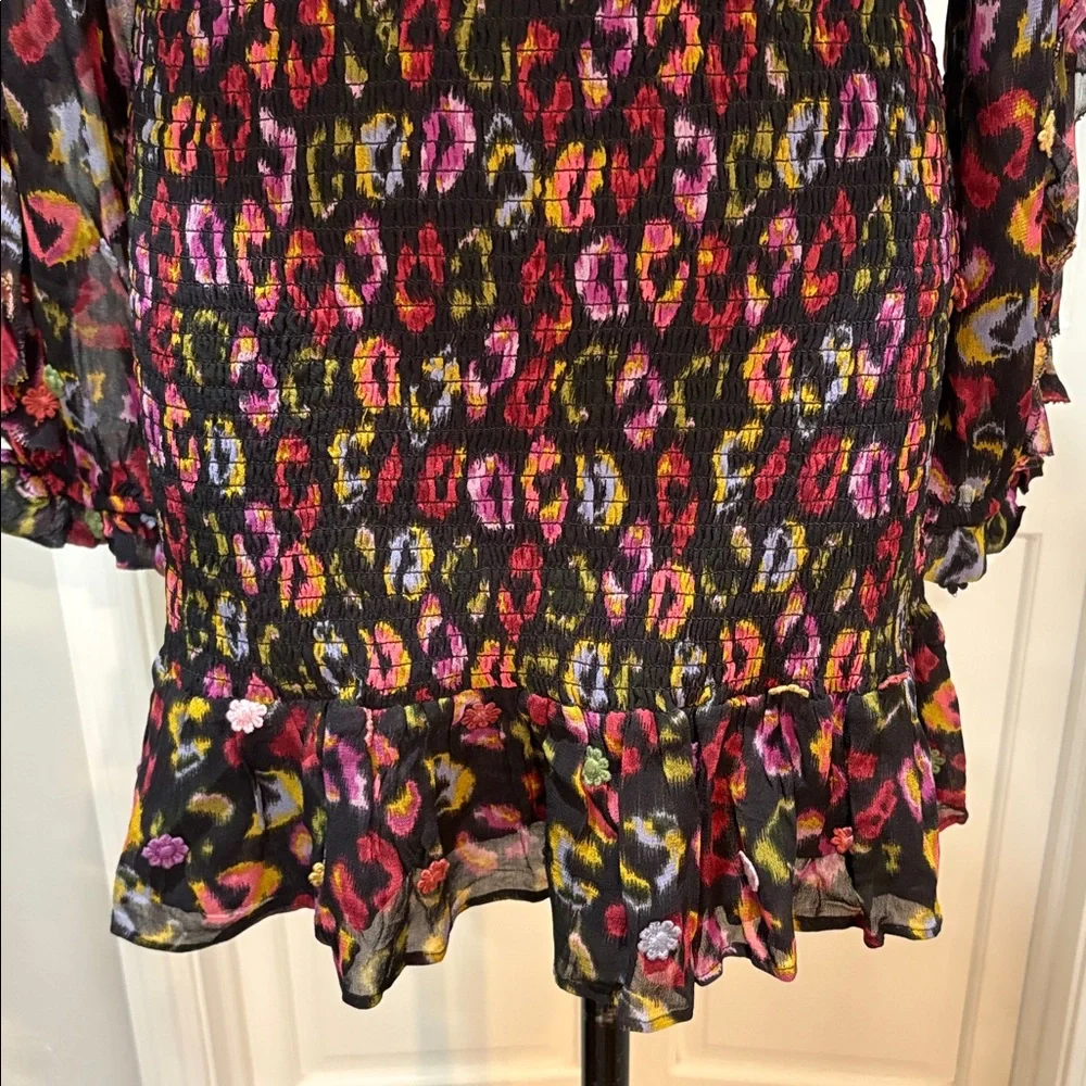 Farm Rio sz M long sleeve ruffled floral midi dress - Picture 3 of 13